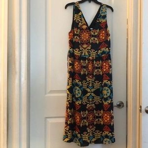 H&M orange and gold sundress